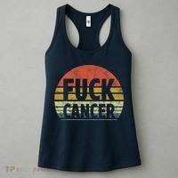 Fuck Cancer Breast Cancer Awareness Gift Retro Distressed Women's Tank Top thumb 3