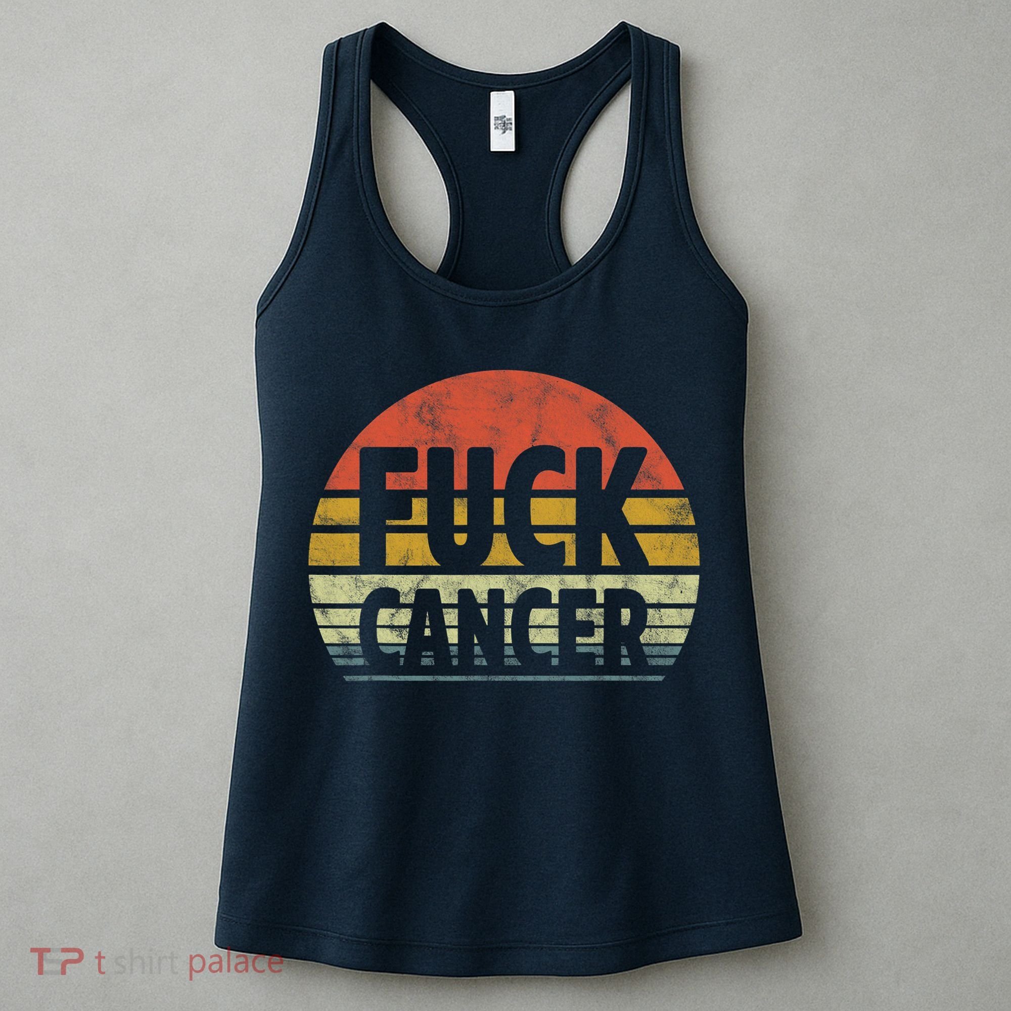 Fuck Cancer Breast Cancer Awareness Gift Retro Distressed Women's Tank Top