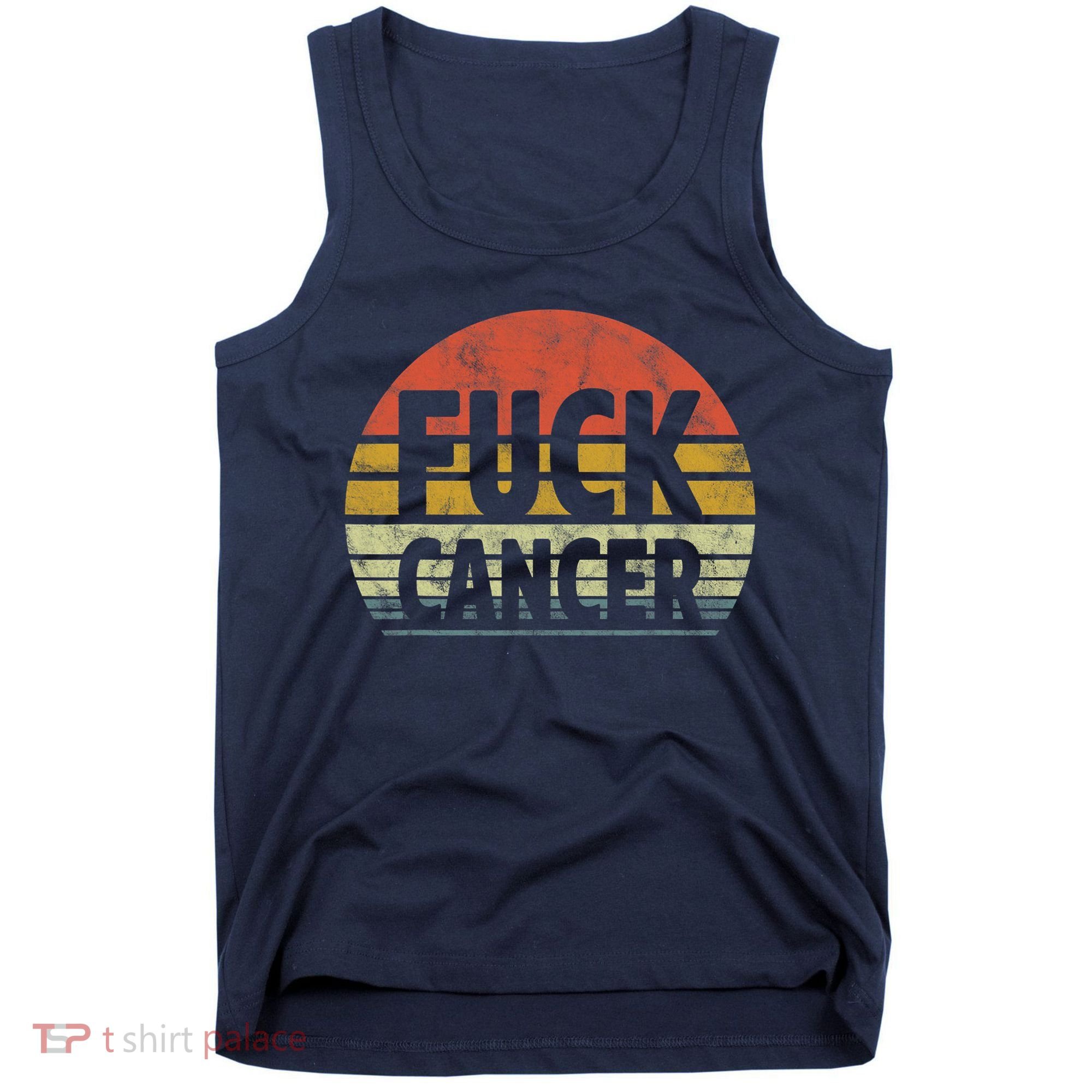 Fuck Cancer Breast Cancer Awareness Gift Retro Distressed Tank Top