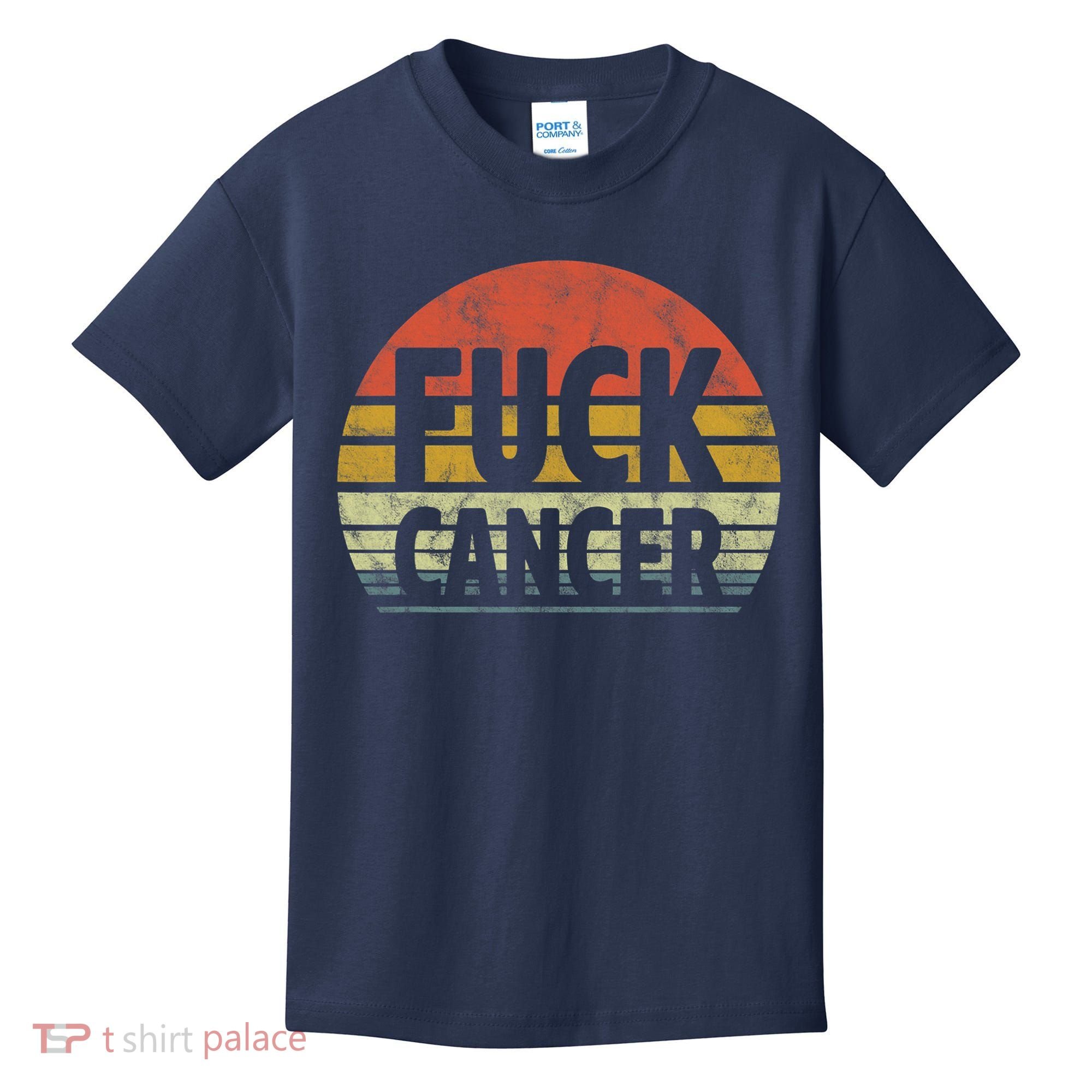 Fuck Cancer Breast Cancer Awareness Gift Retro Distressed Kids T-Shirt