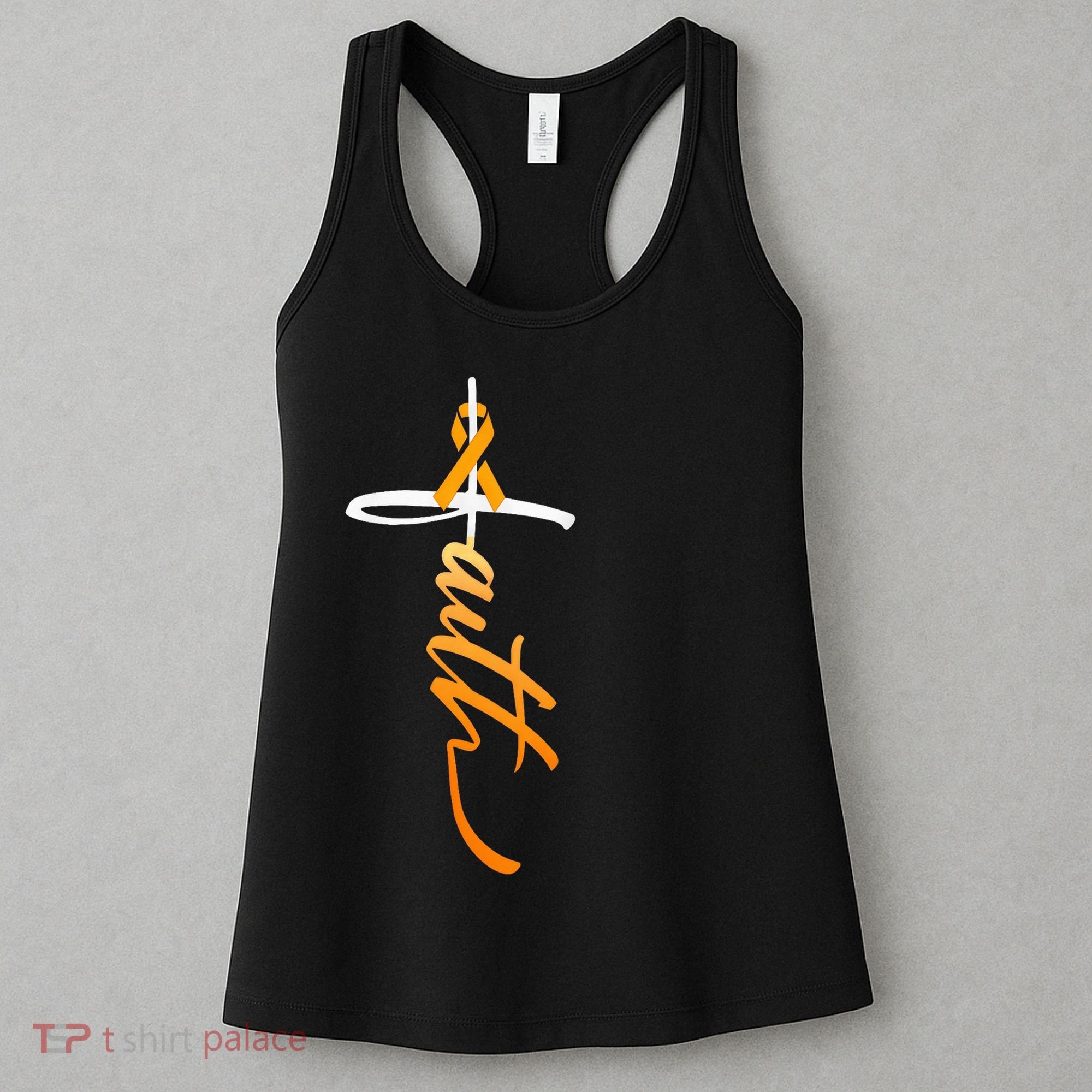 Faith Christian Cross Orange Ribbon MS Awareness Women's Tank Top