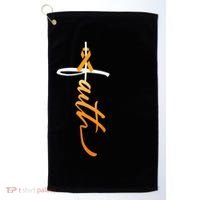 Faith Christian Cross Orange Ribbon MS Awareness Golf Towel thumb 0