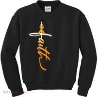 Faith Christian Cross Orange Ribbon MS Awareness Kids Sweatshirt thumb 0