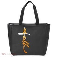 Faith Christian Cross Orange Ribbon MS Awareness Tote Bag thumb 0