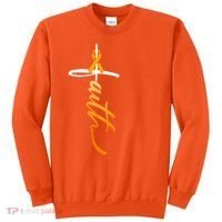 Faith Christian Cross Orange Ribbon MS Awareness Sweatshirt thumb 0