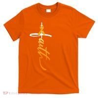 Faith Christian Cross Orange Ribbon MS Awareness T-Shirt thumb 0