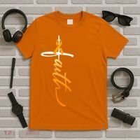 Faith Christian Cross Orange Ribbon MS Awareness T-Shirt thumb 5
