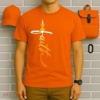 Faith Christian Cross Orange Ribbon MS Awareness T-Shirt thumb 6
