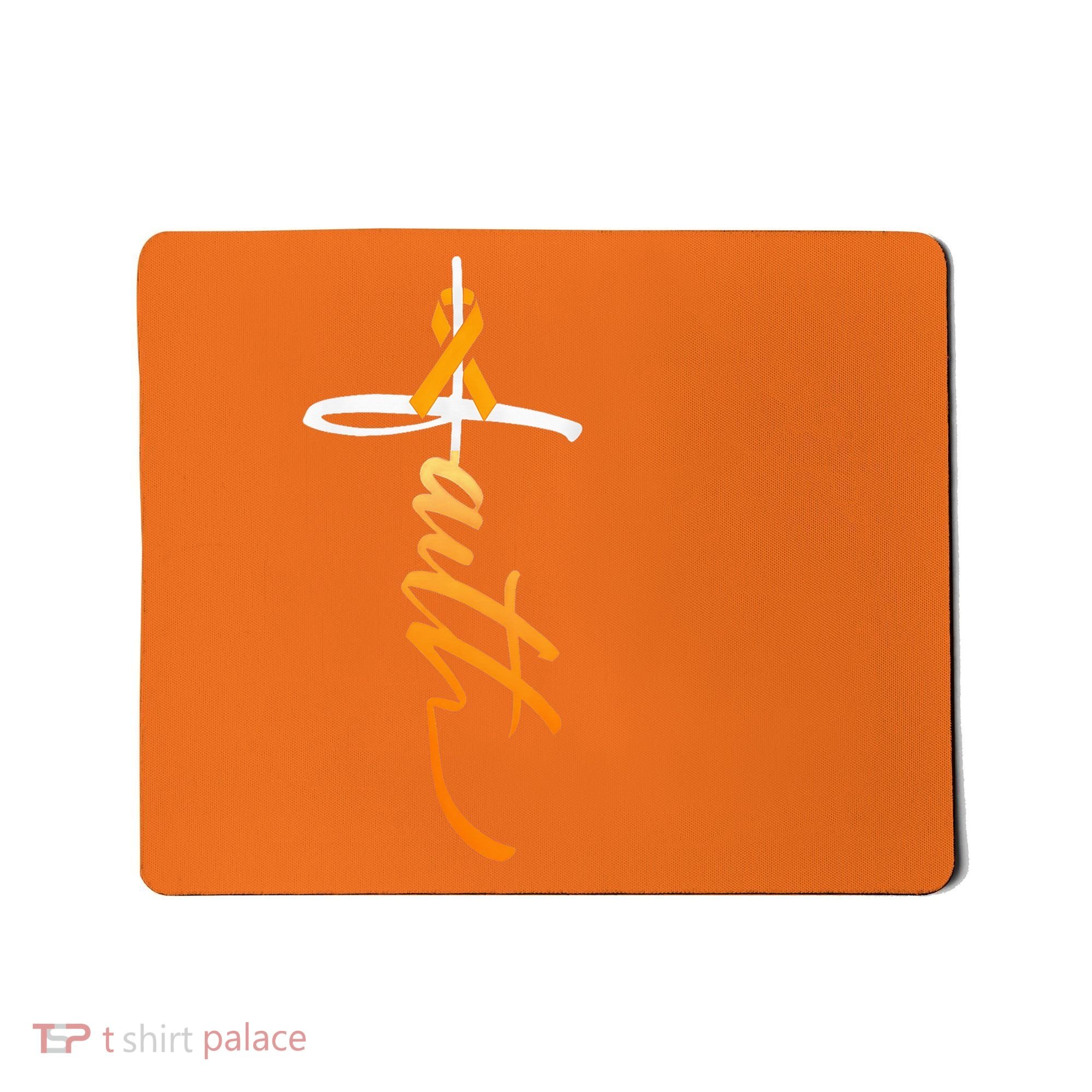 Faith Christian Cross Orange Ribbon MS Awareness Mousepad
