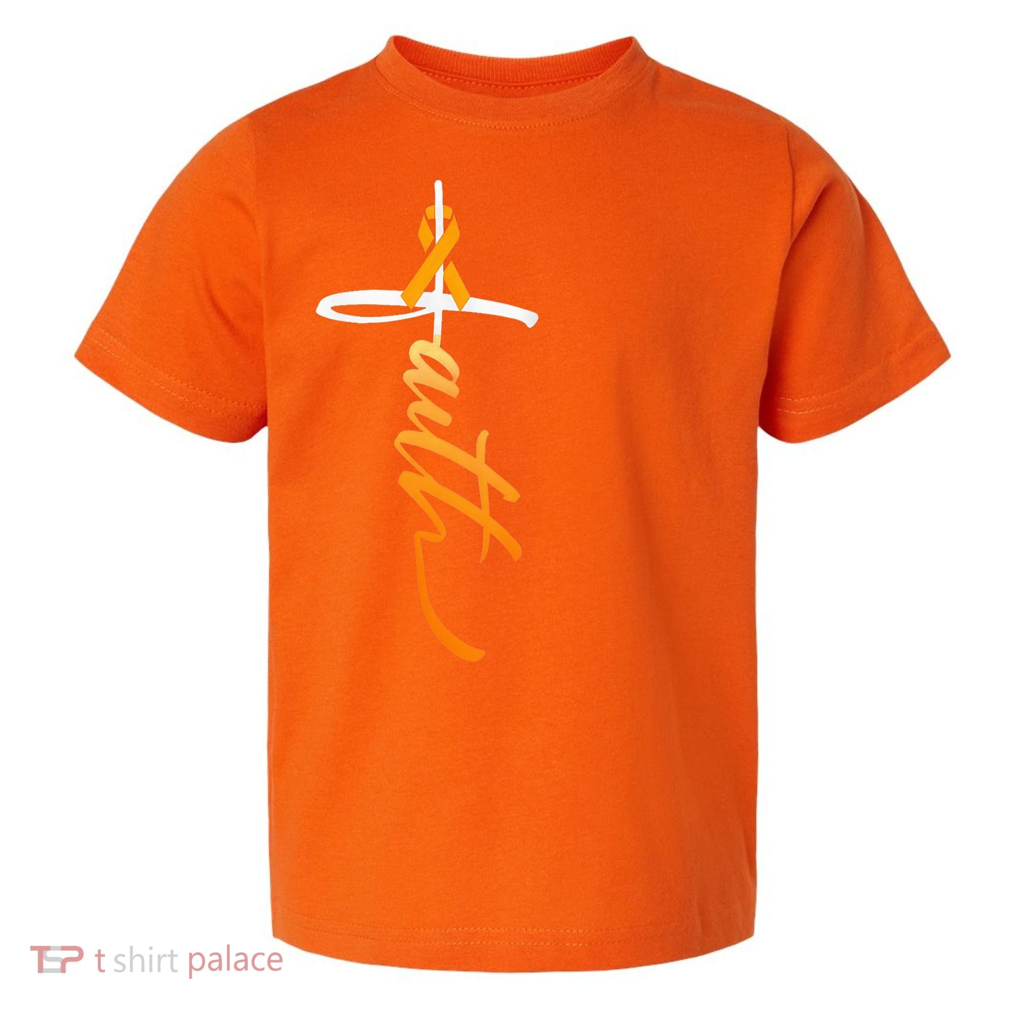 Faith Christian Cross Orange Ribbon MS Awareness Toddler T-Shirt