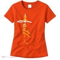 Faith Christian Cross Orange Ribbon MS Awareness Women's T-Shirt thumb 0