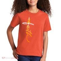 Faith Christian Cross Orange Ribbon MS Awareness Kids T-Shirt thumb 2