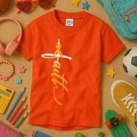 Faith Christian Cross Orange Ribbon MS Awareness Kids T-Shirt thumb 3
