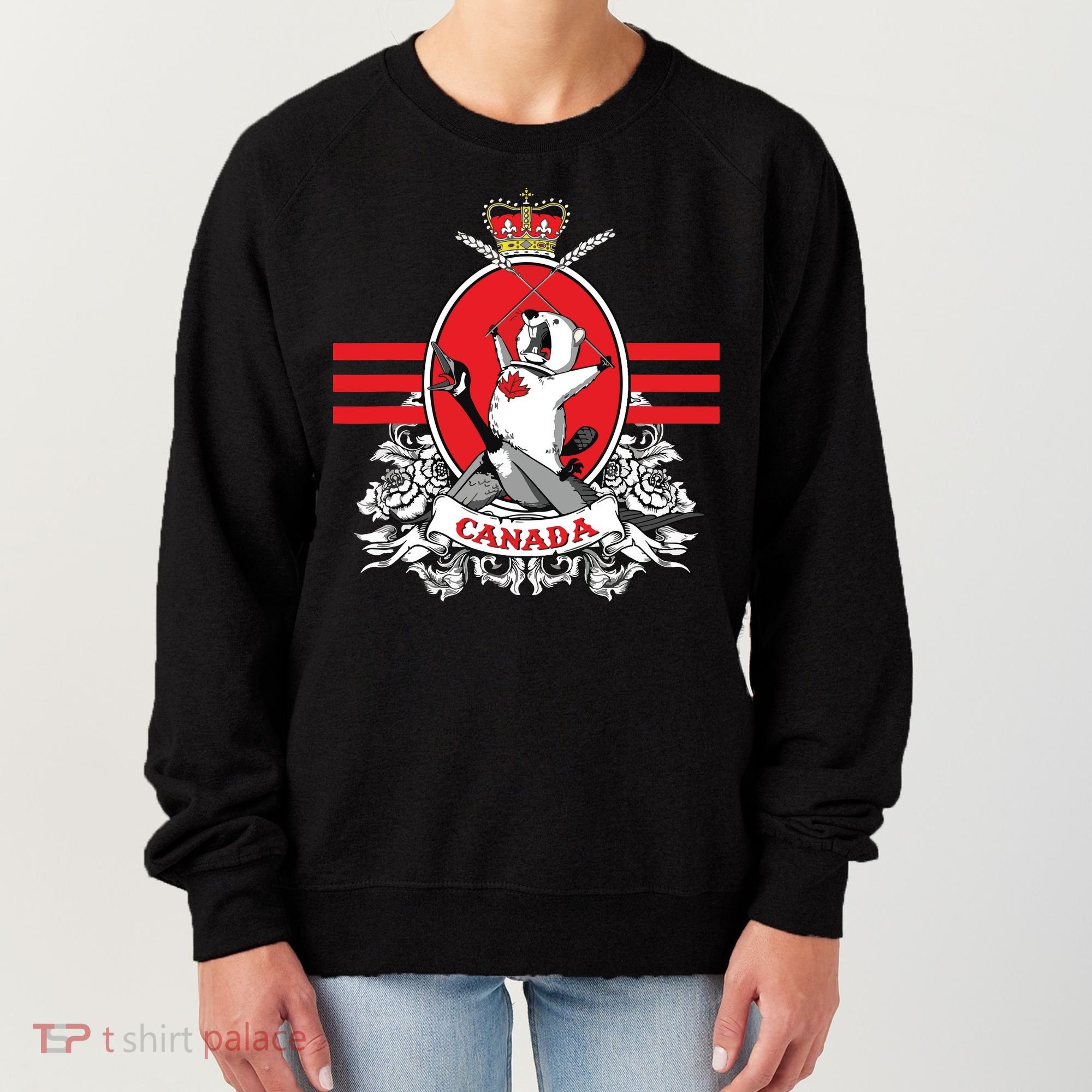 Funny Country Canada Screaming Beaver Mable Leaf Canadian Women's Sweatshirt