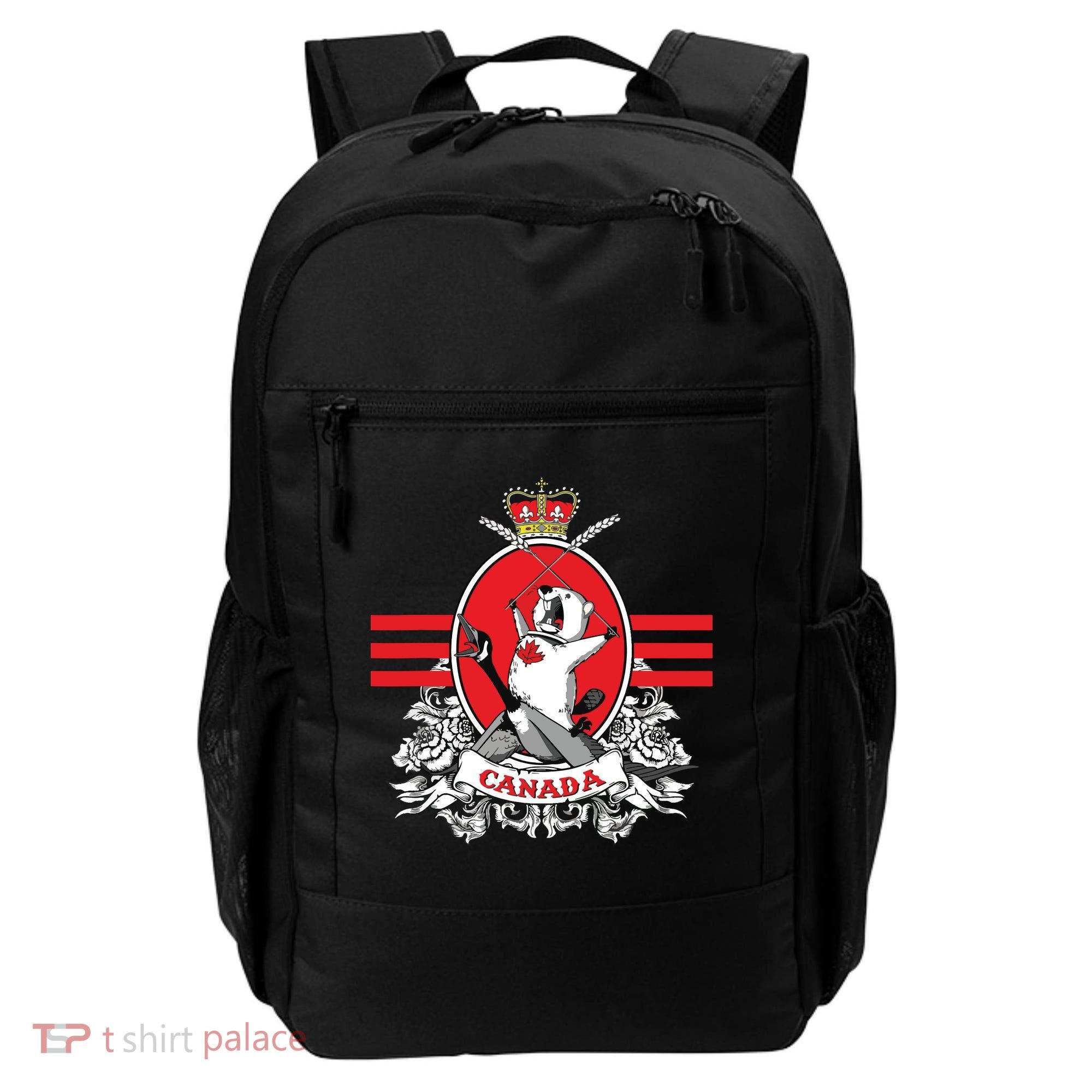Funny Country Canada Screaming Beaver Mable Leaf Canadian Backpack