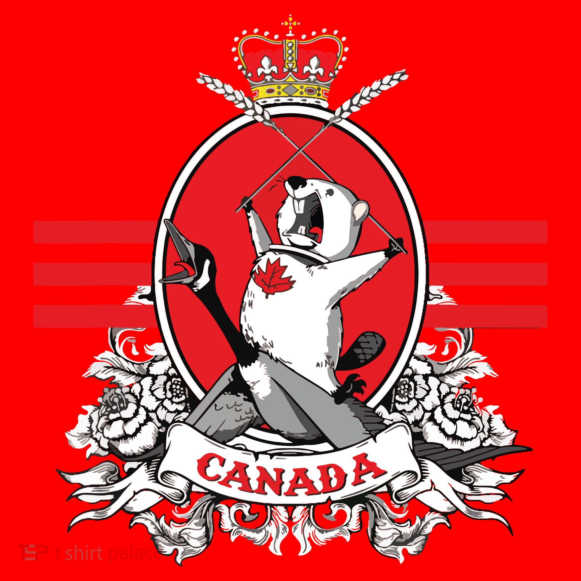 Funny Country Canada Screaming Beaver Mable Leaf Canadian Santa Hat