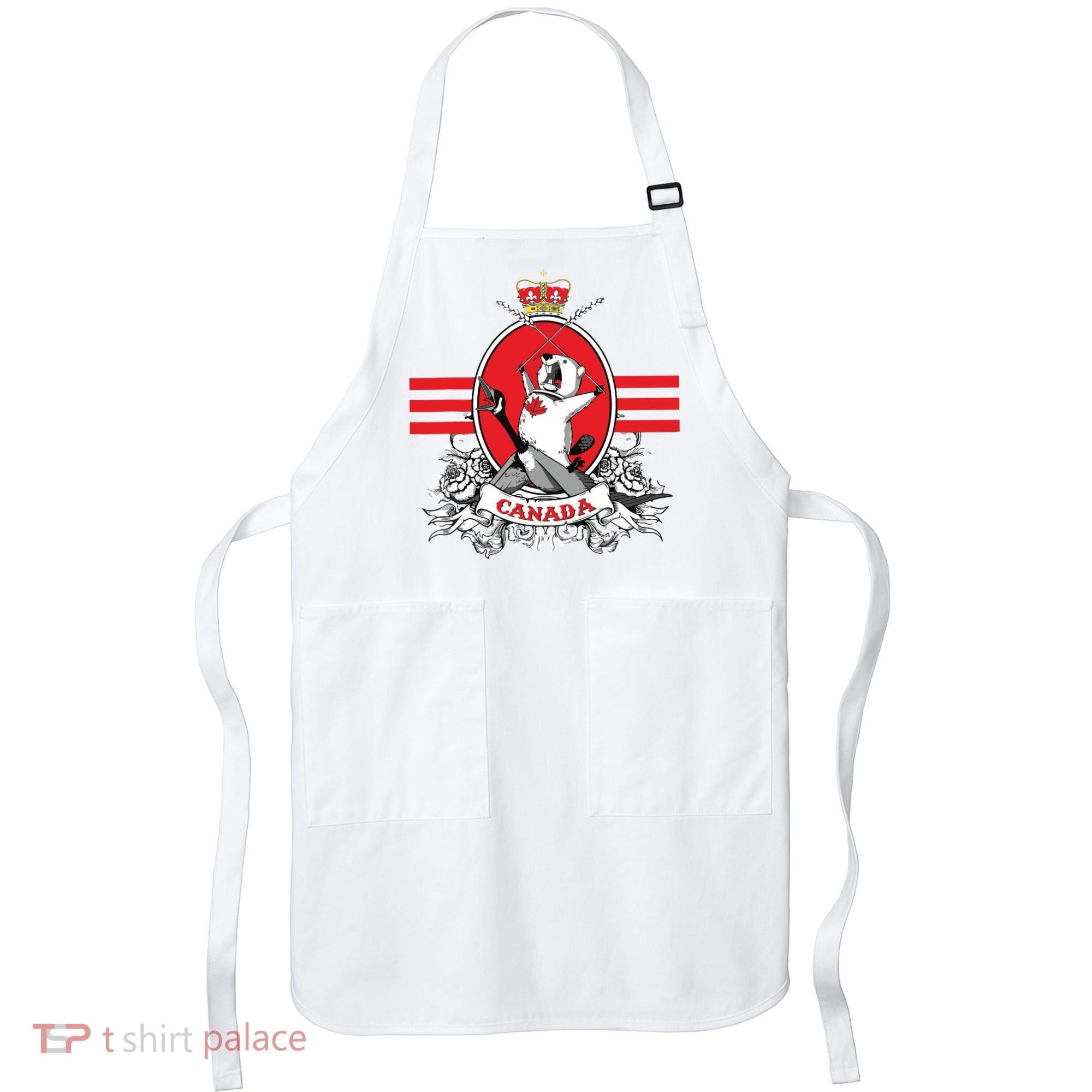 Funny Country Canada Screaming Beaver Mable Leaf Canadian Apron