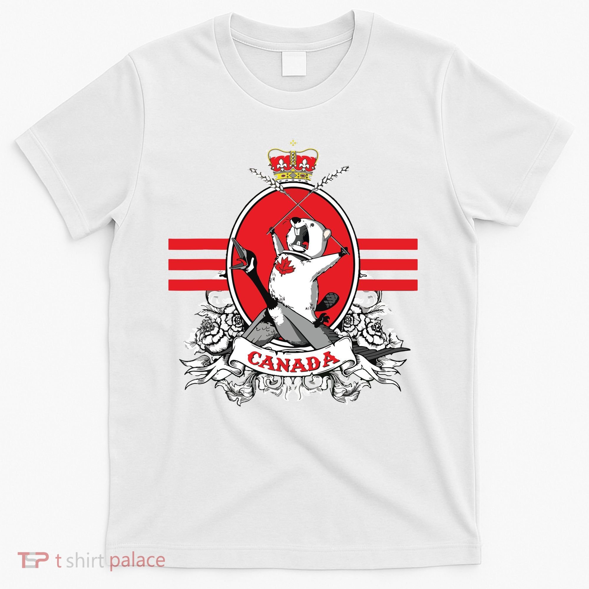 Funny Country Canada Screaming Beaver Mable Leaf Canadian T-Shirt