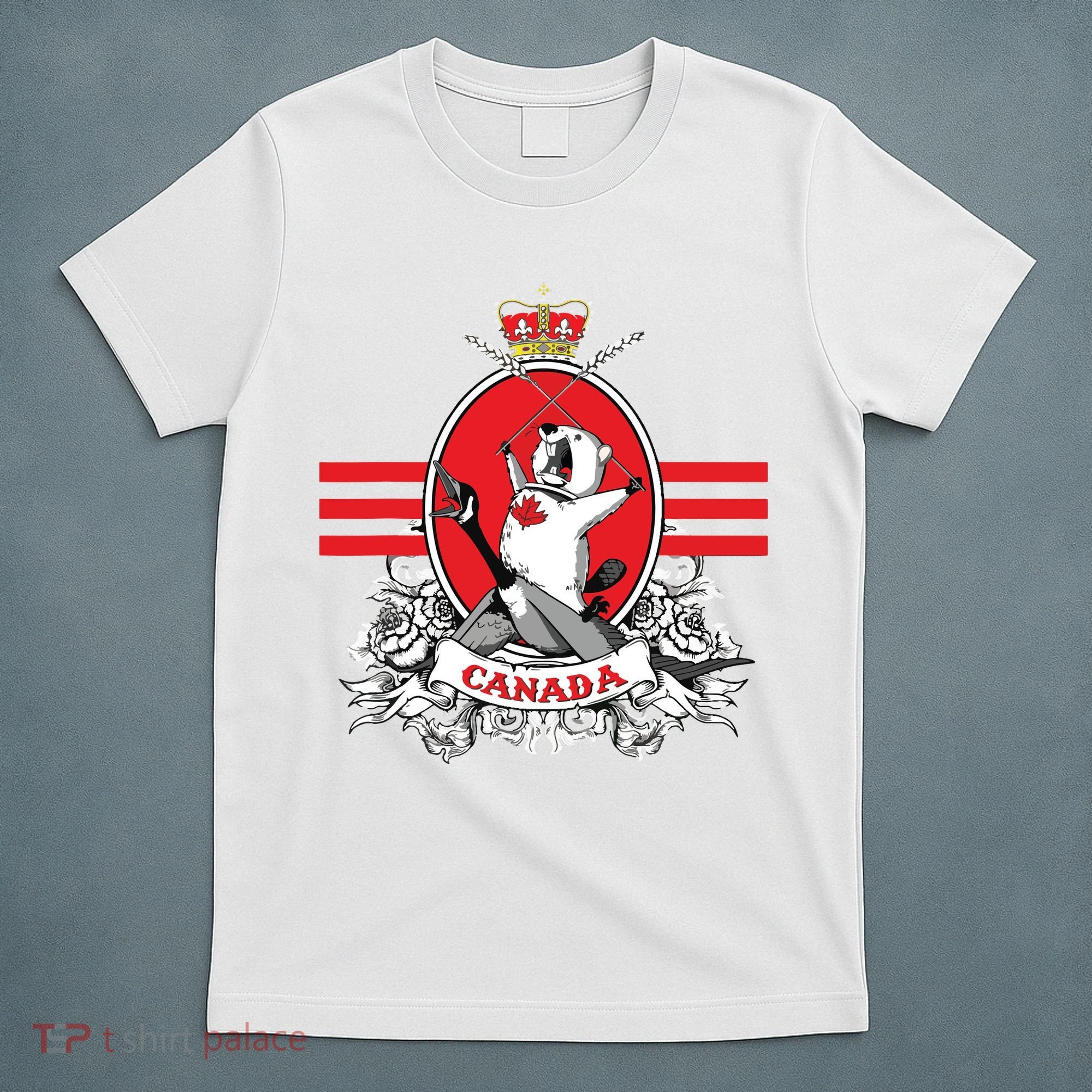 Funny Country Canada Screaming Beaver Mable Leaf Canadian T-Shirt
