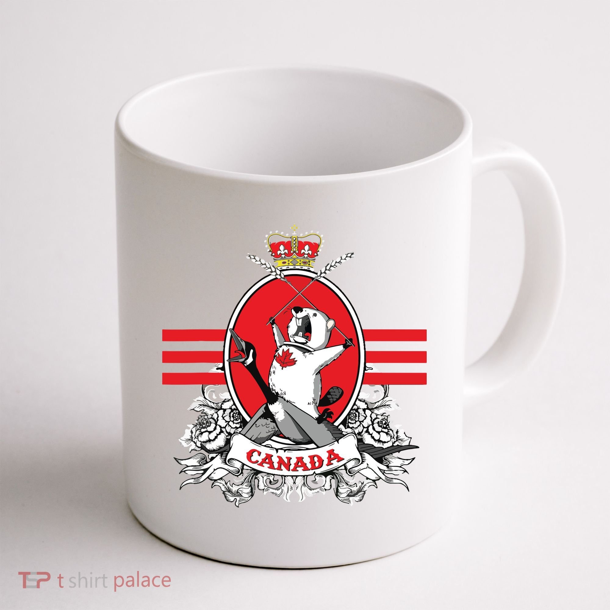 Funny Country Canada Screaming Beaver Mable Leaf Canadian Coffee Mug