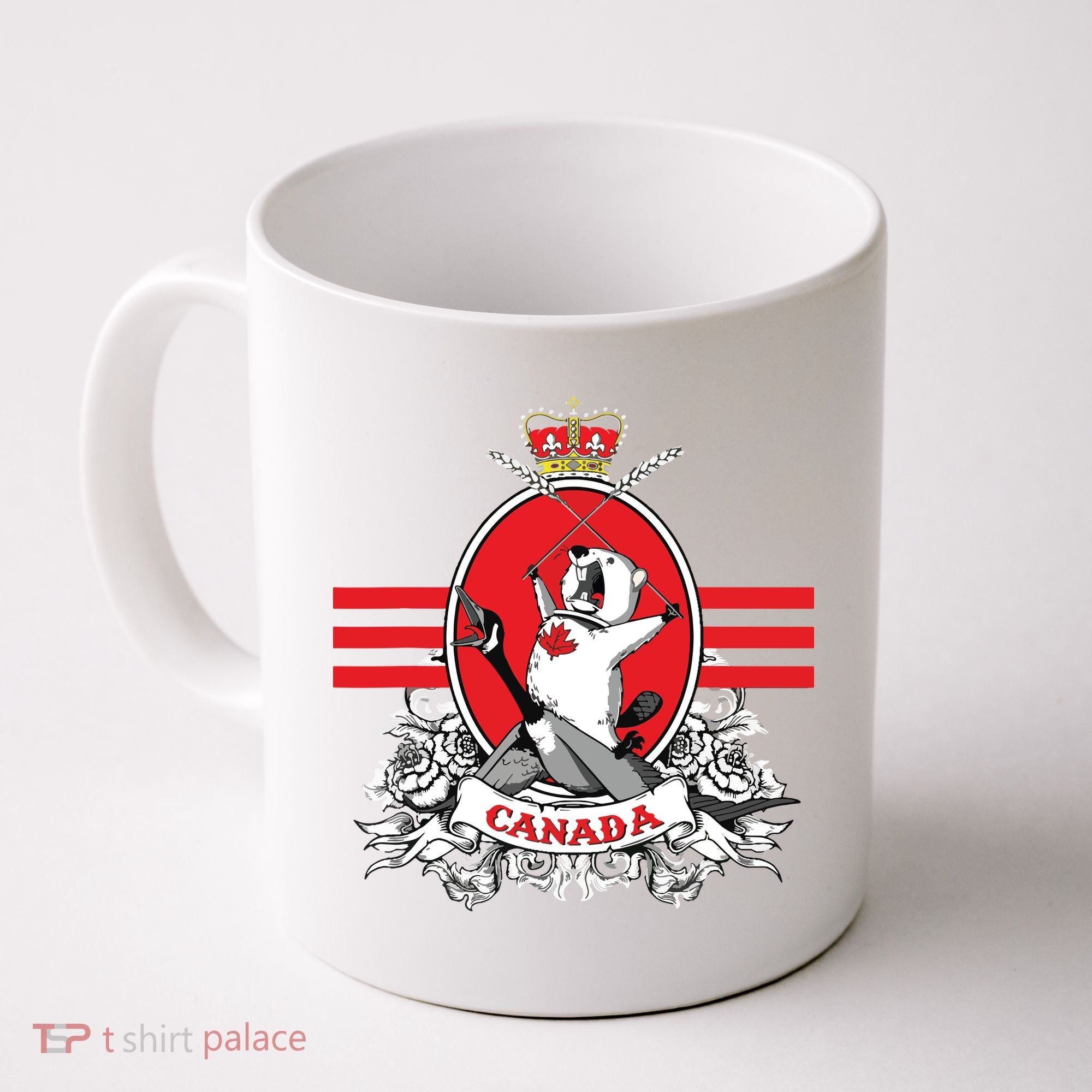 Funny Country Canada Screaming Beaver Mable Leaf Canadian Coffee Mug