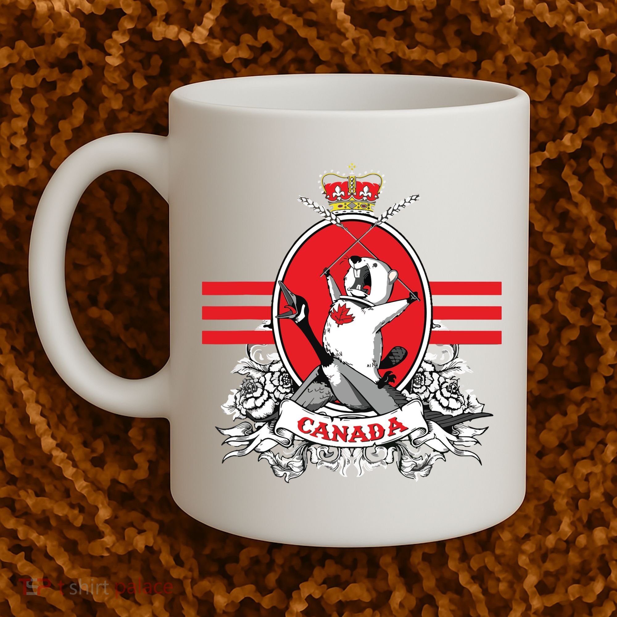 Funny Country Canada Screaming Beaver Mable Leaf Canadian Coffee Mug