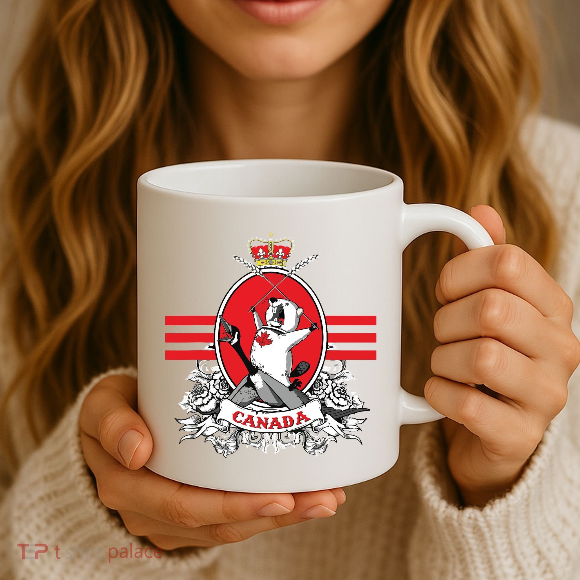 Funny Country Canada Screaming Beaver Mable Leaf Canadian Coffee Mug