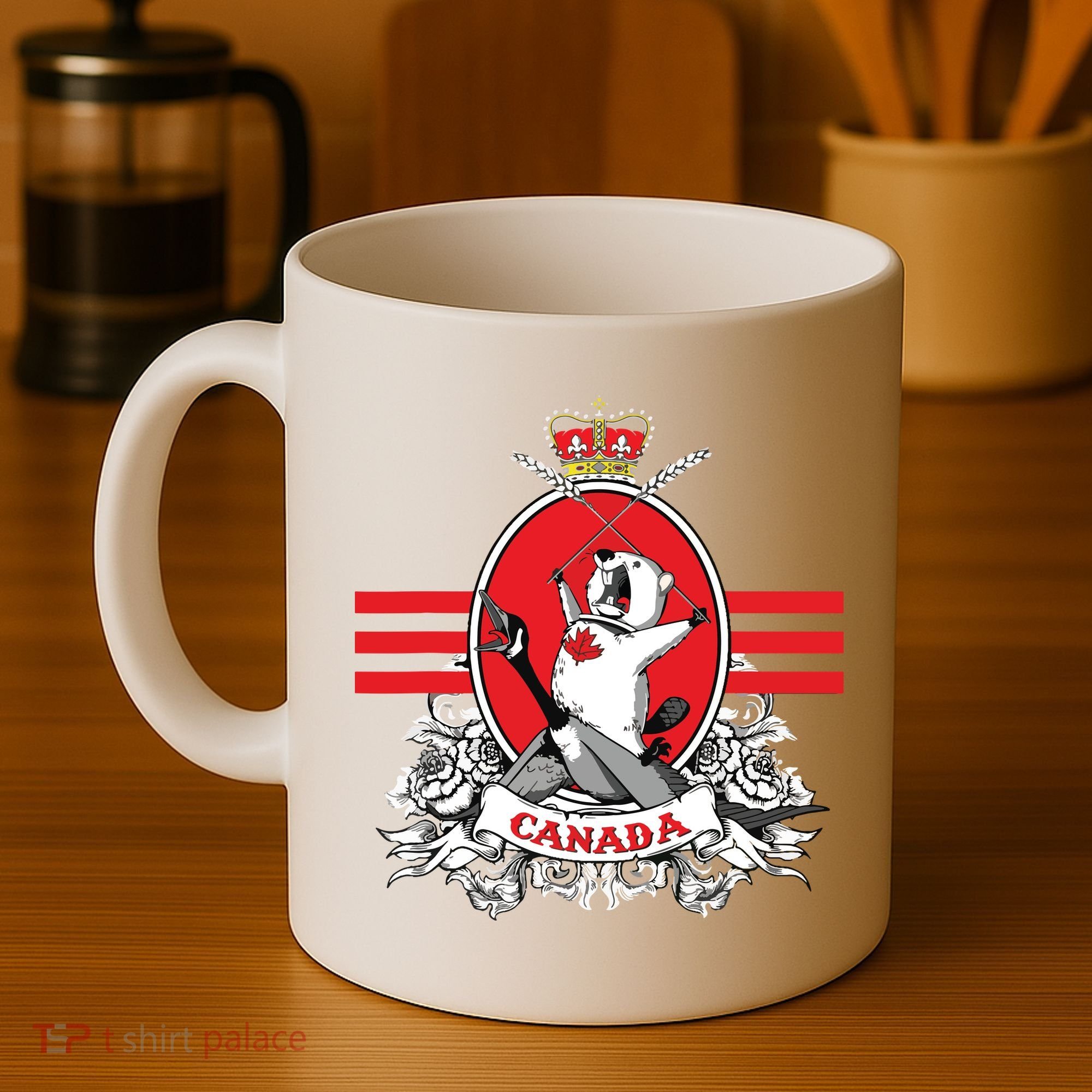 Funny Country Canada Screaming Beaver Mable Leaf Canadian Coffee Mug