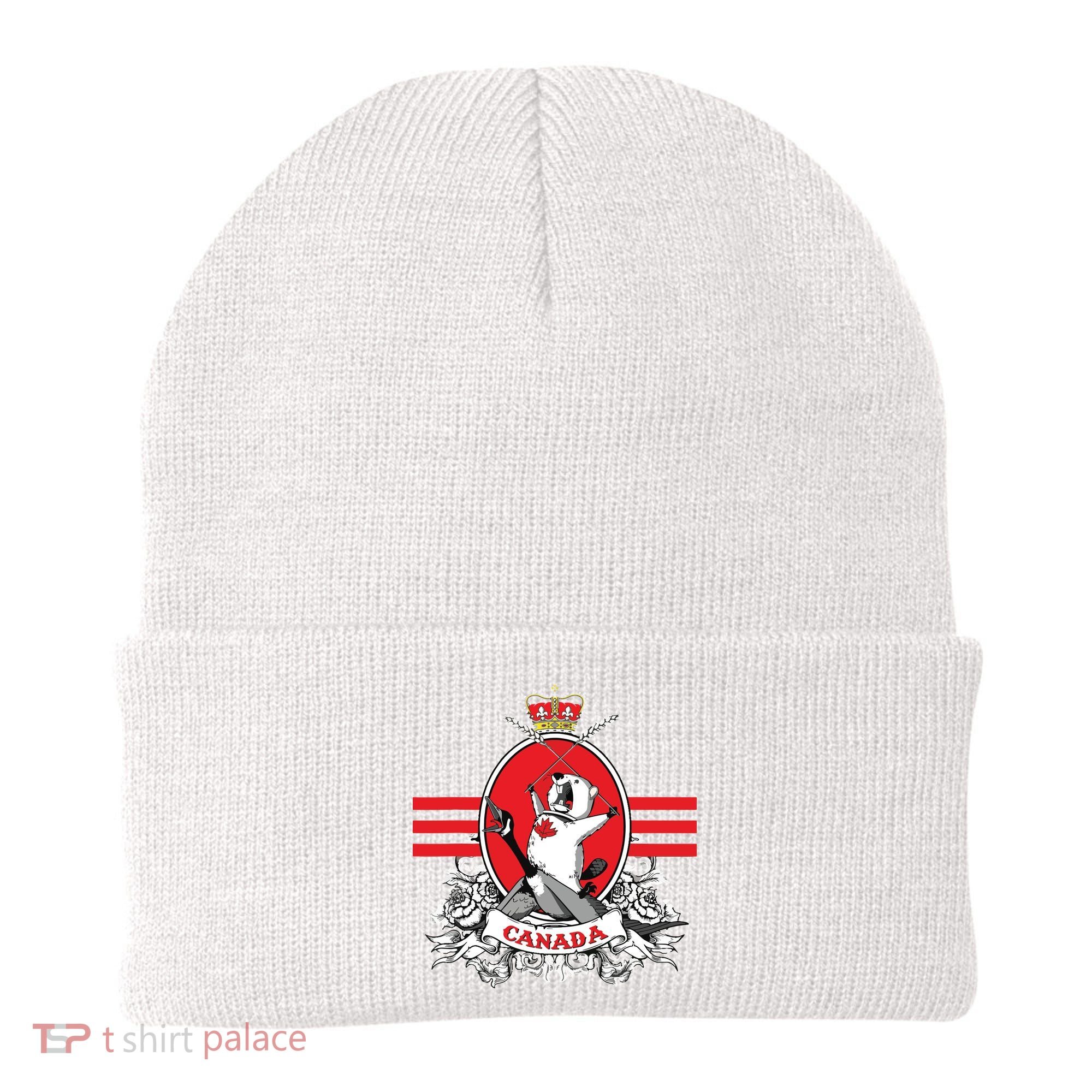 Funny Country Canada Screaming Beaver Mable Leaf Canadian Beanie