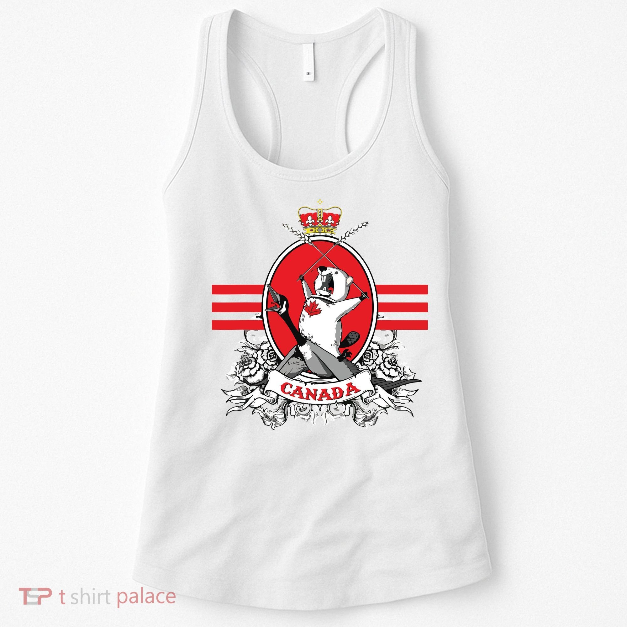 Funny Country Canada Screaming Beaver Mable Leaf Canadian Women's Tank Top