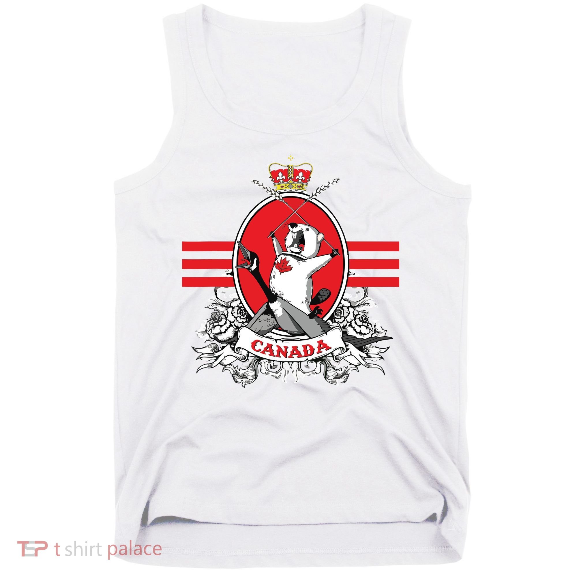 Funny Country Canada Screaming Beaver Mable Leaf Canadian Tank Top