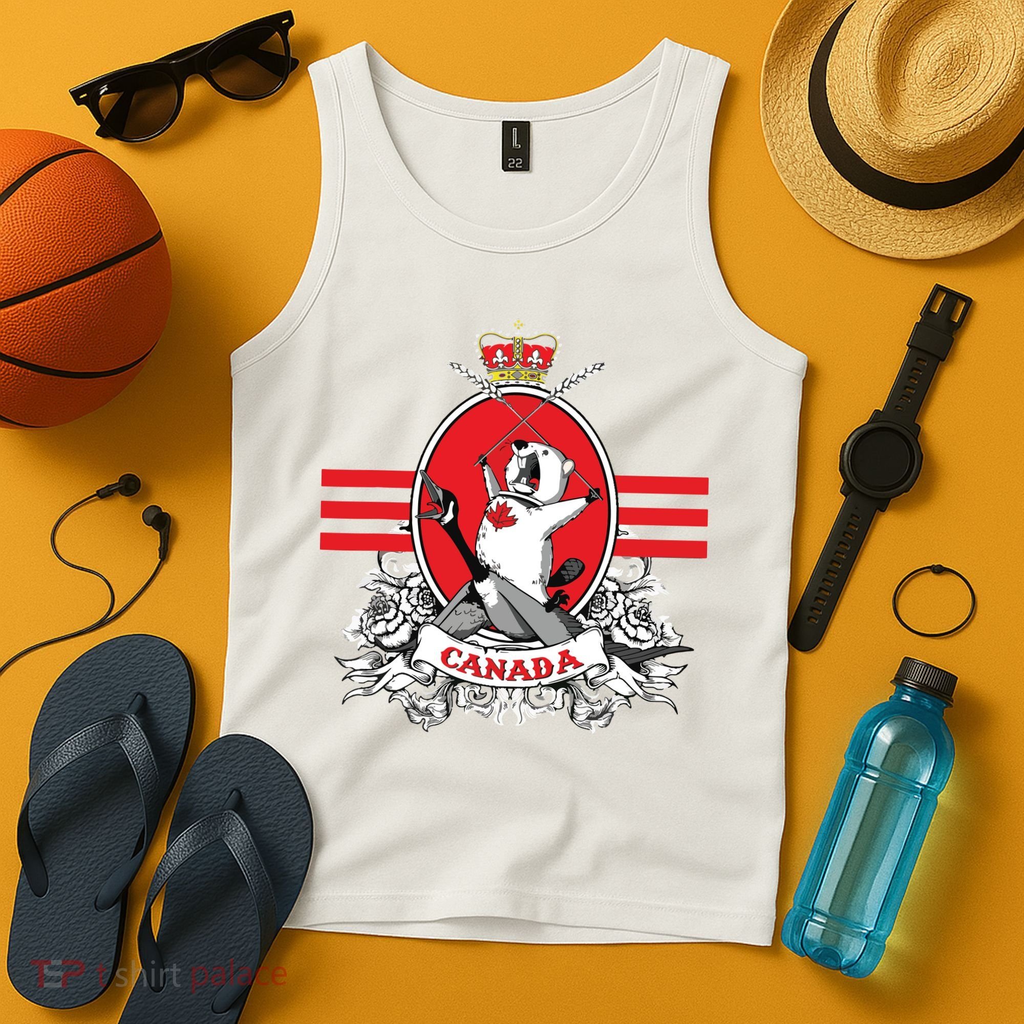 Funny Country Canada Screaming Beaver Mable Leaf Canadian Tank Top