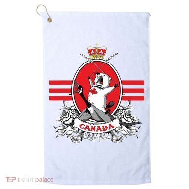 Funny Country Canada Screaming Beaver Mable Leaf Canadian Golf Towel