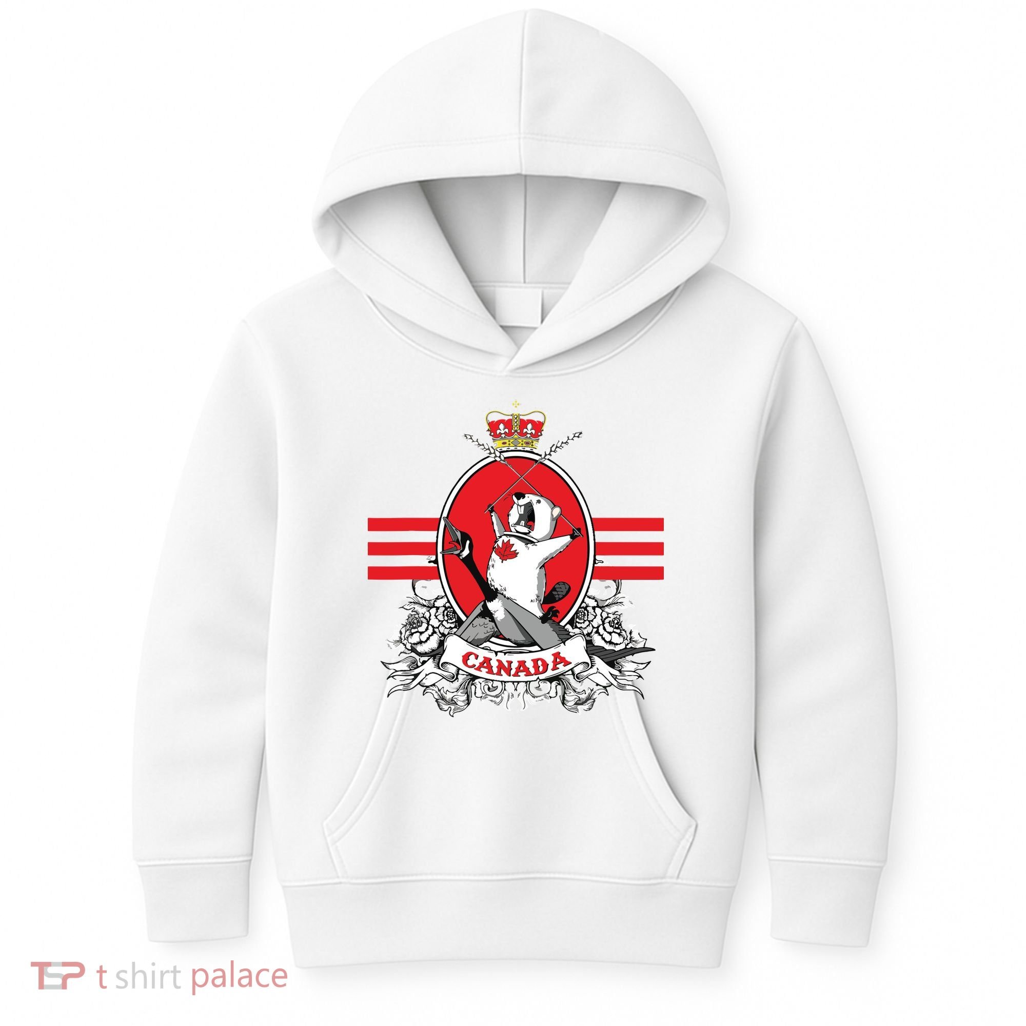 Funny Country Canada Screaming Beaver Mable Leaf Canadian Kids Hoodie