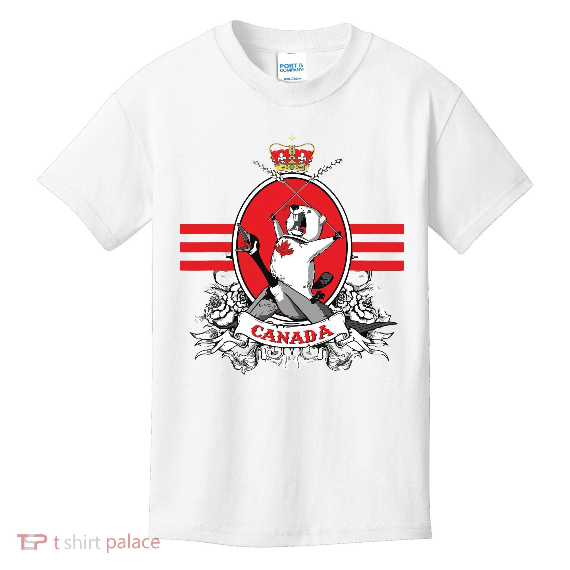 Funny Country Canada Screaming Beaver Mable Leaf Canadian Kids T-Shirt