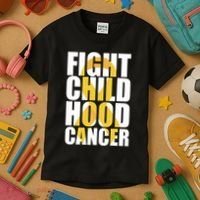 Fight Childhood Cancer Awareness Kids T-Shirt thumb 3