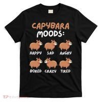 Funny Cute Capybara Moods Children Women T-Shirt thumb 0