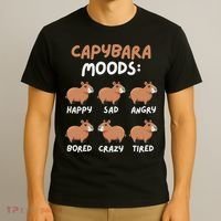 Funny Cute Capybara Moods Children Women T-Shirt thumb 3