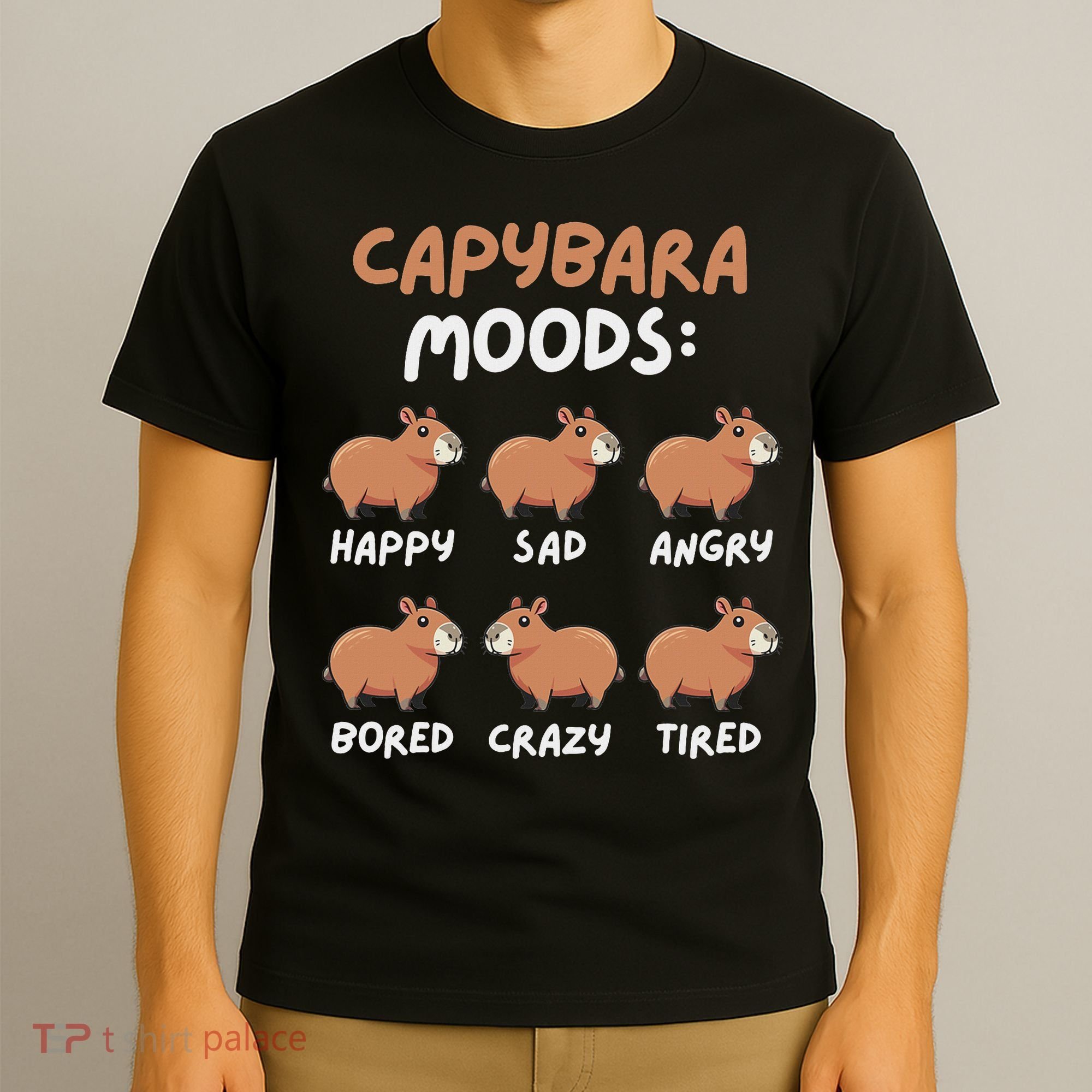 Funny Cute Capybara Moods Children Women T-Shirt