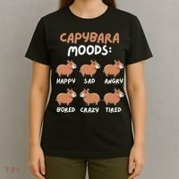 Funny Cute Capybara Moods Children Women T-Shirt thumb 4