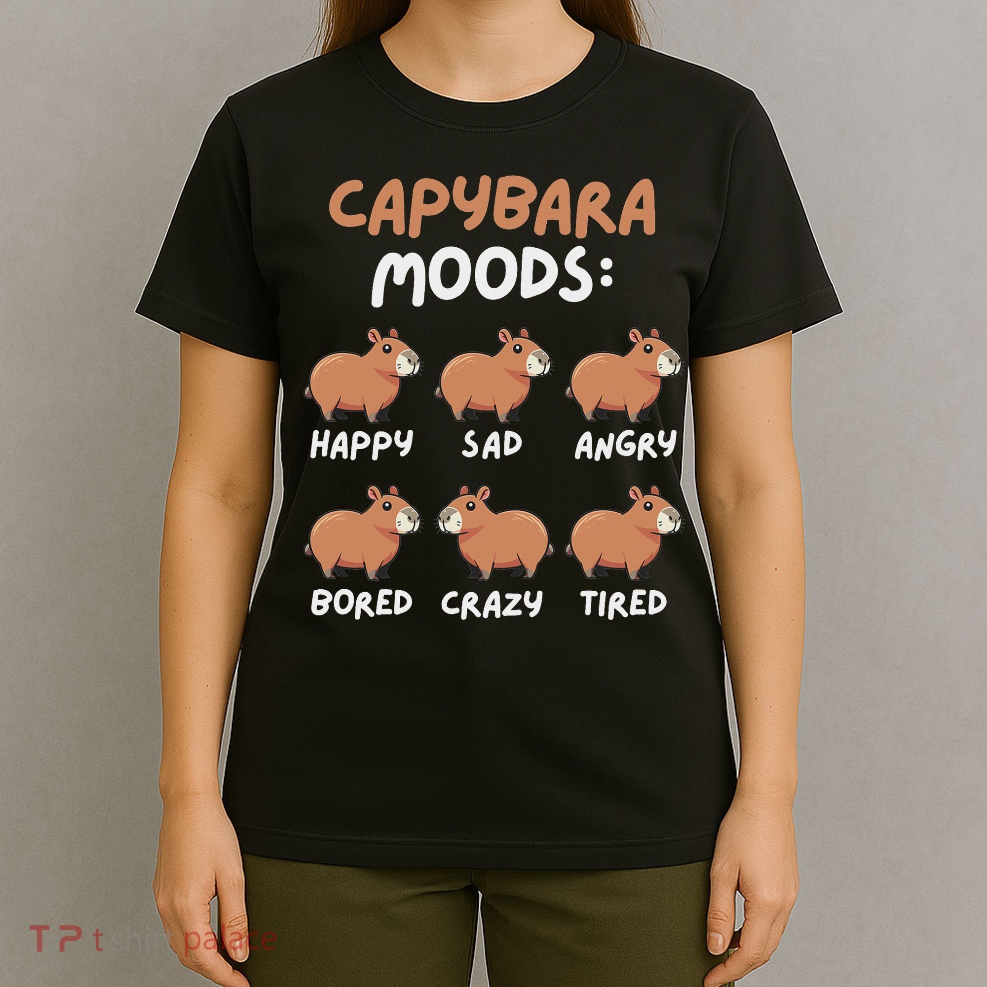 Funny Cute Capybara Moods Children Women T-Shirt