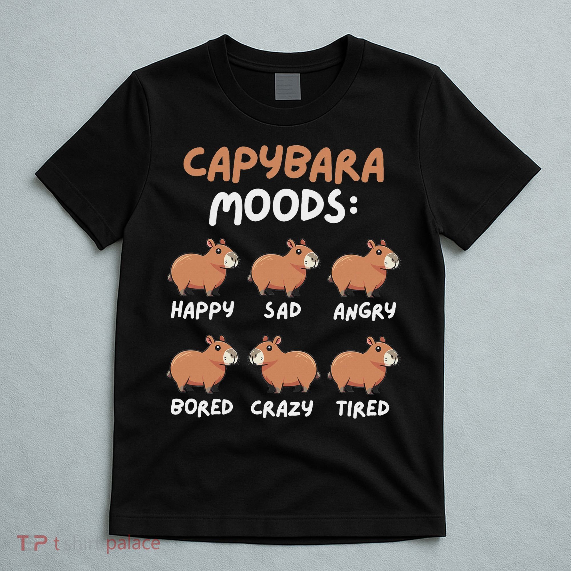Funny Cute Capybara Moods Children Women T-Shirt