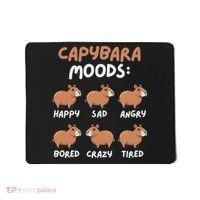 Funny Cute Capybara Moods Children Women Mousepad thumb 0
