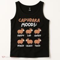 Funny Cute Capybara Moods Children Women Tank Top thumb 2