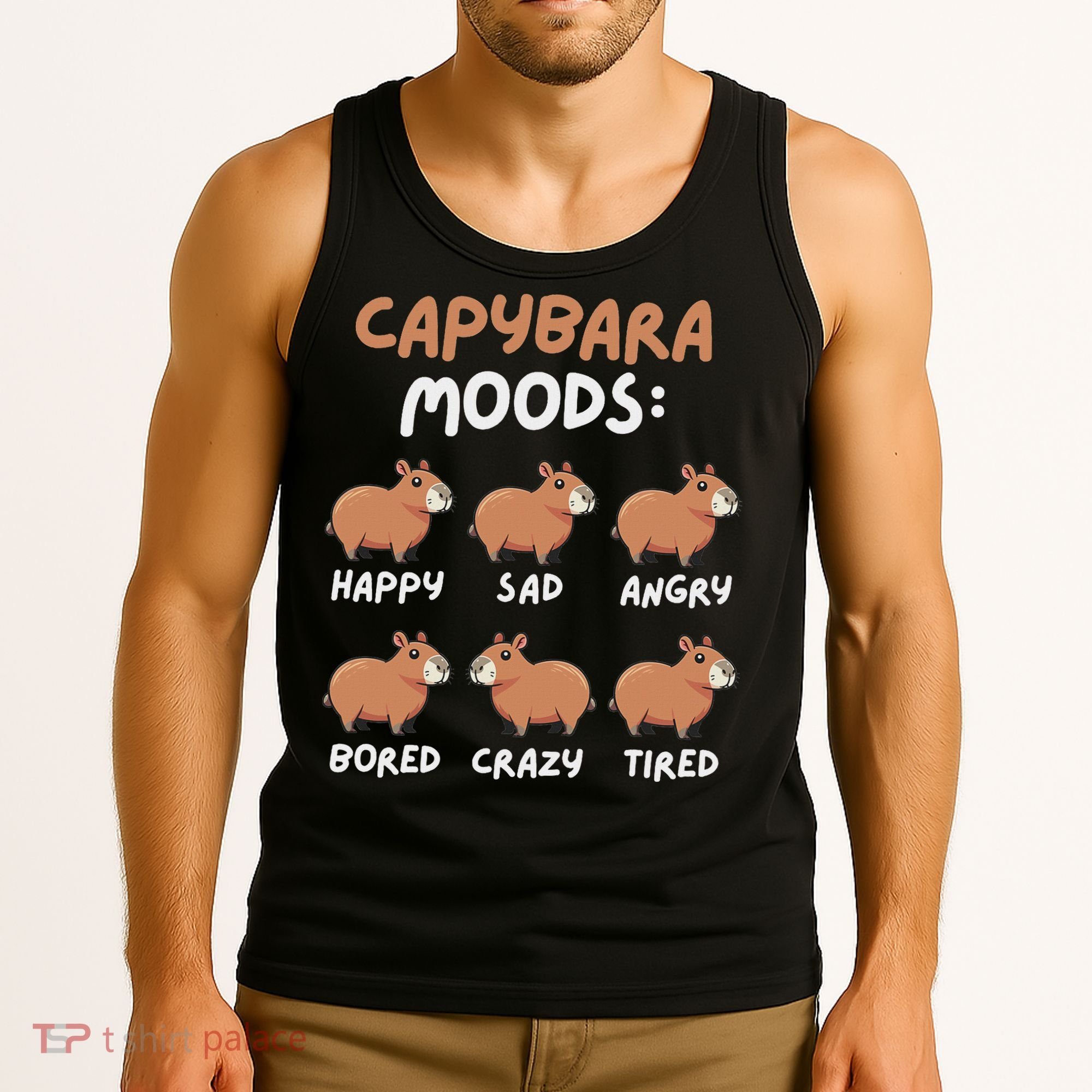 Funny Cute Capybara Moods Children Women Tank Top