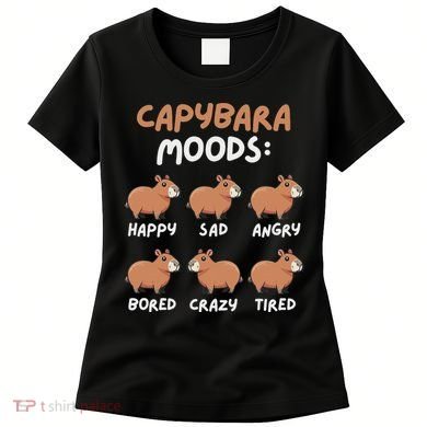 Funny Cute Capybara Moods Children Women Women's T-Shirt