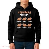 Funny Cute Capybara Moods Children Women Kids Hoodie thumb 4