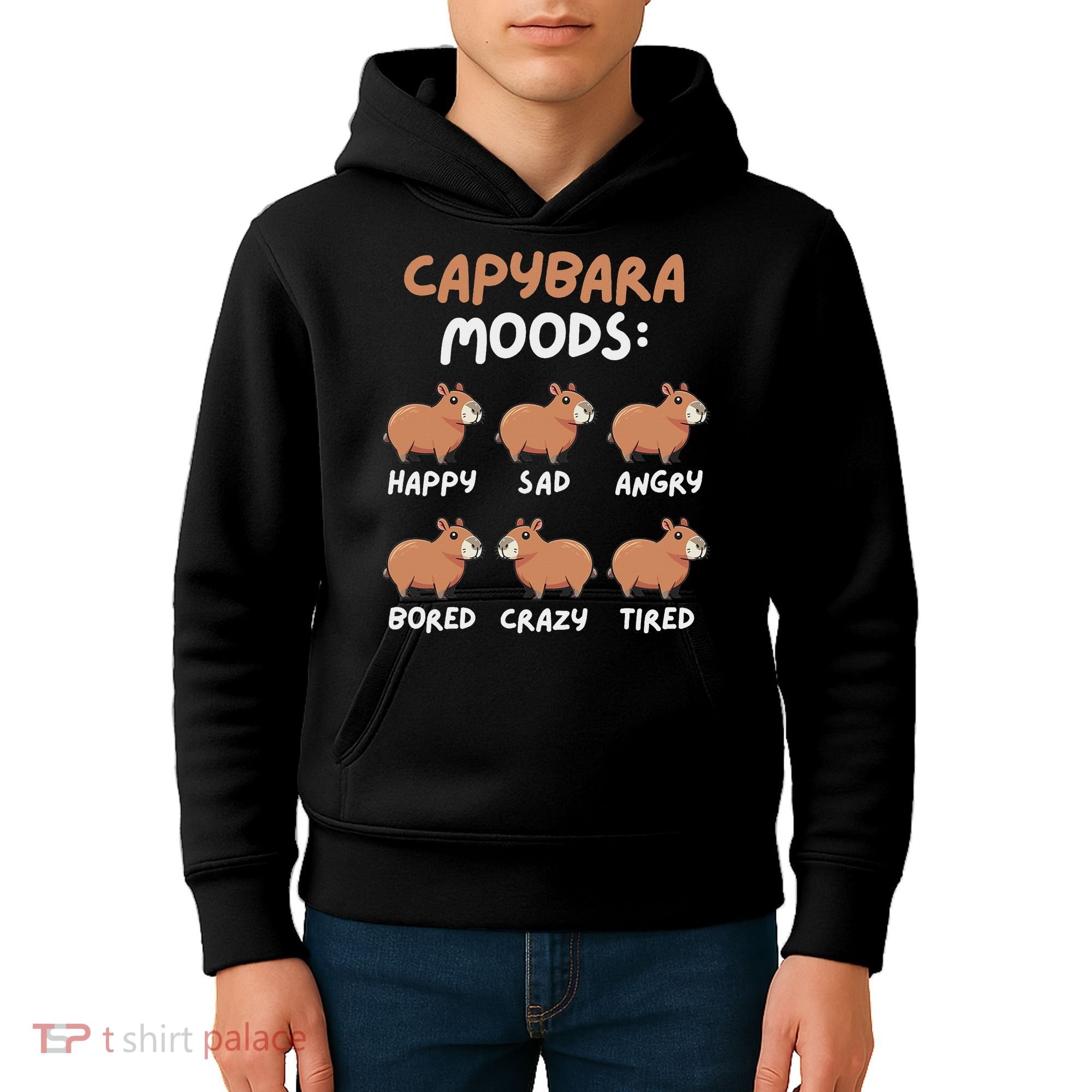 Funny Cute Capybara Moods Children Women Kids Hoodie