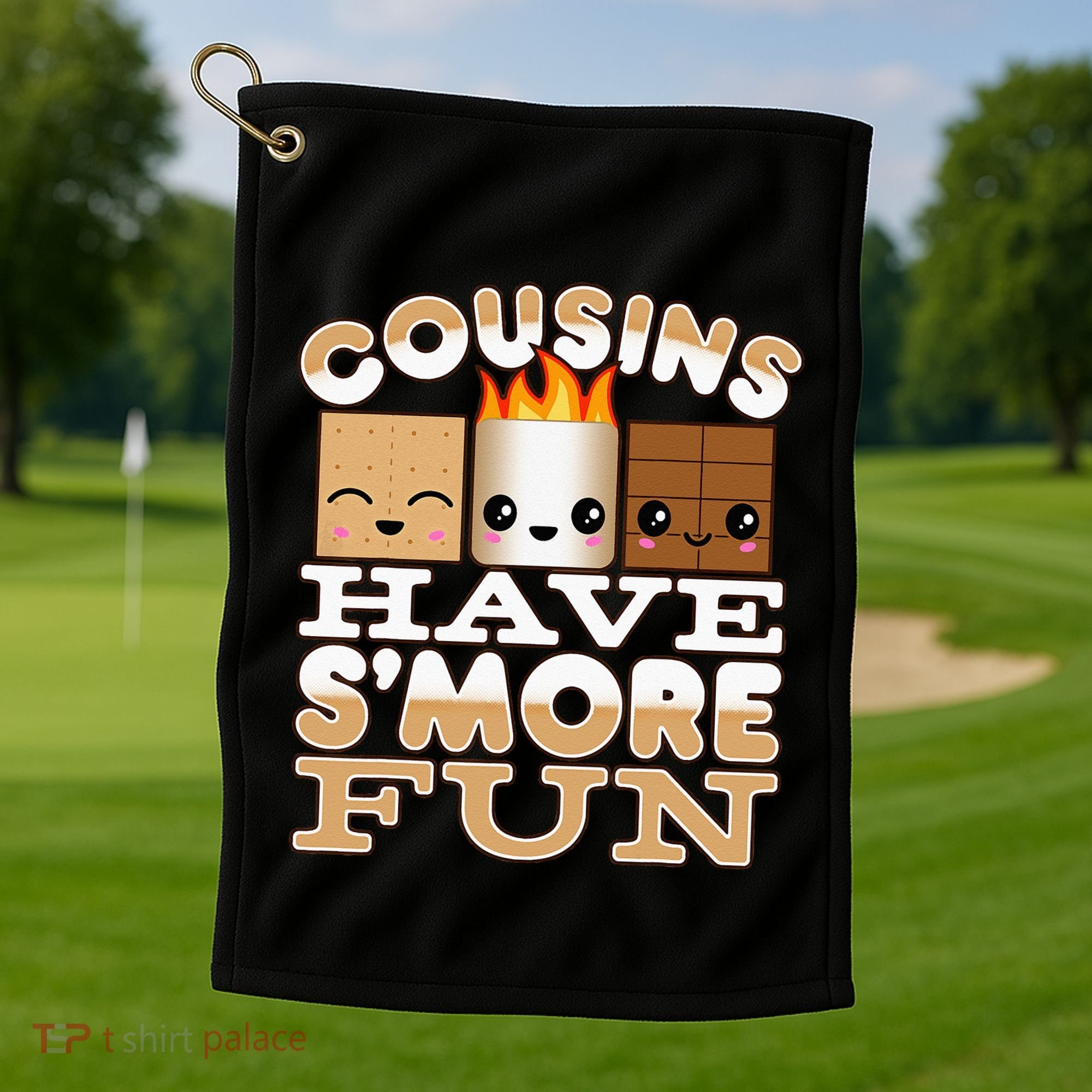 Family Camping Cousins Have Smore Fun Golf Towel