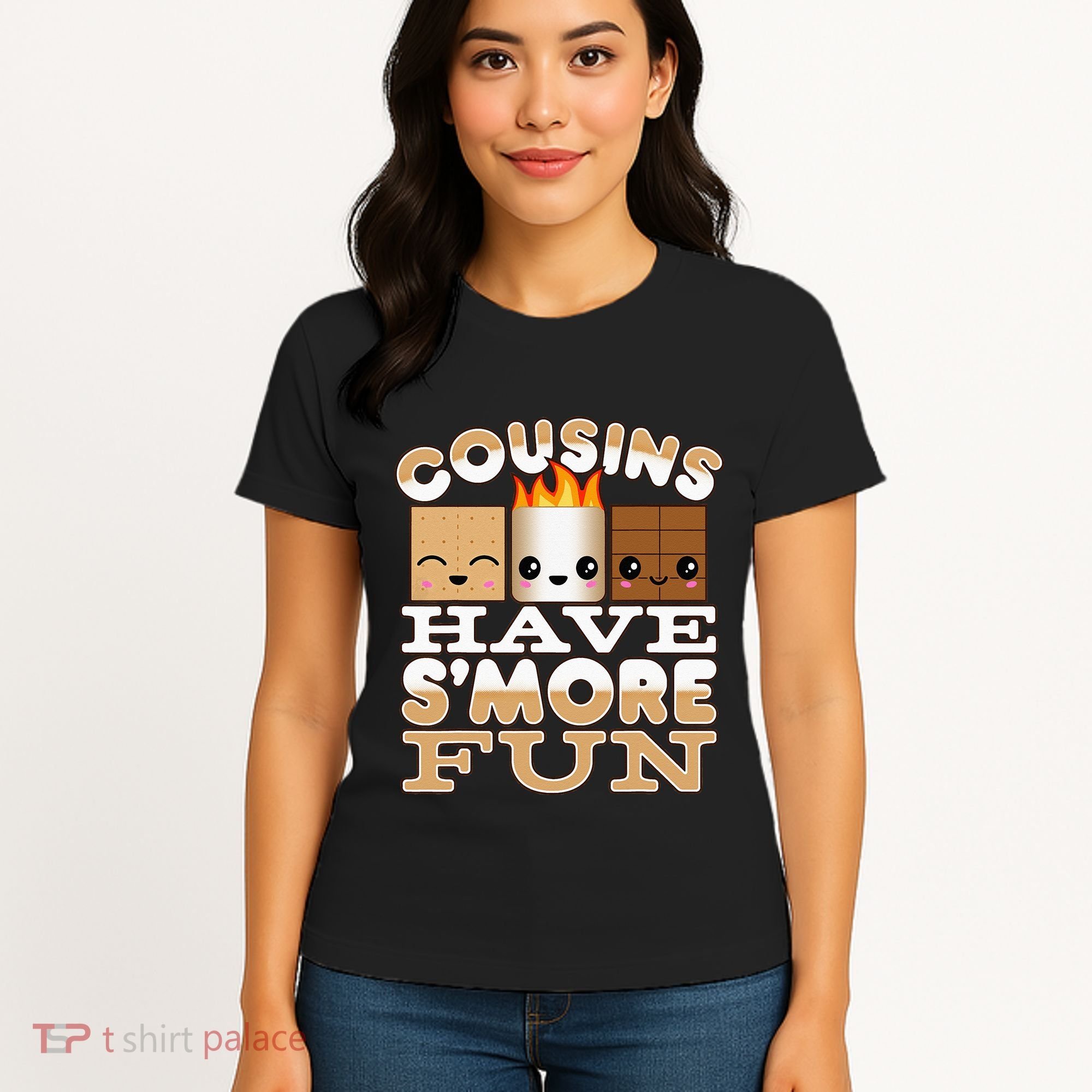 Family Camping Cousins Have Smore Fun Women's T-Shirt